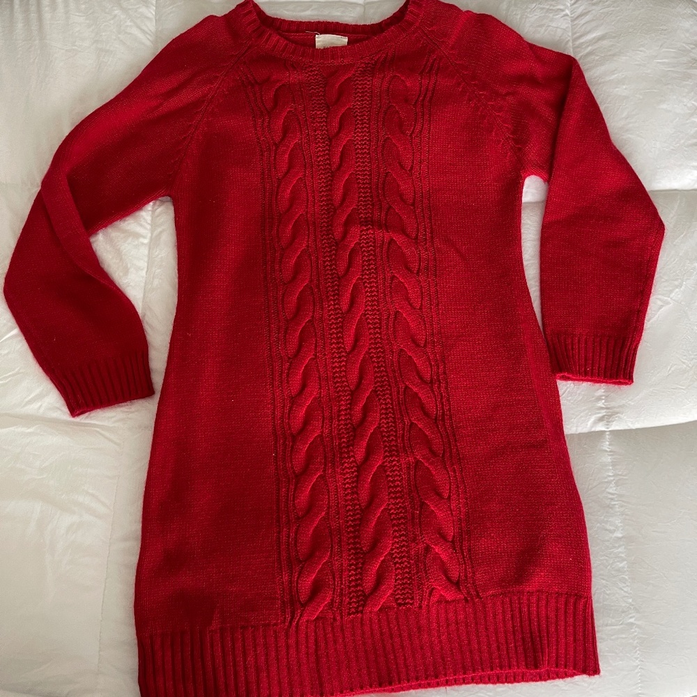 Red knit dress